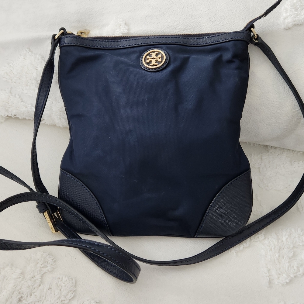 Tory Burch Midnight Blue Nylon Crossbody Swingback Bag